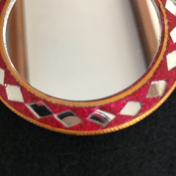 Four small compact makeup purse mirrors Red Glitter Diamond Crystals Hearts - Picture 4 of 16